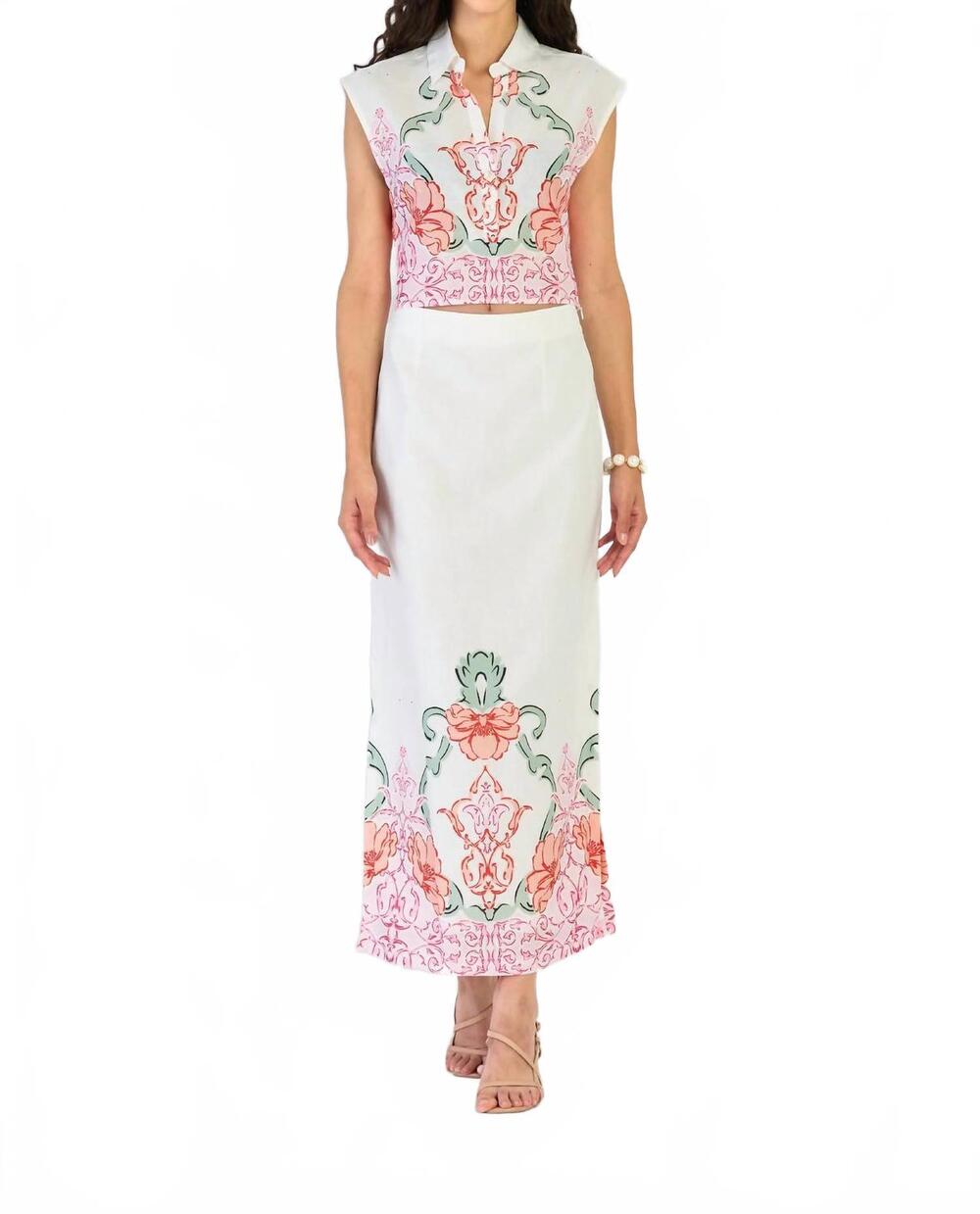 NEW BEYOND BY VERA aspen midi skirt in matinee rose